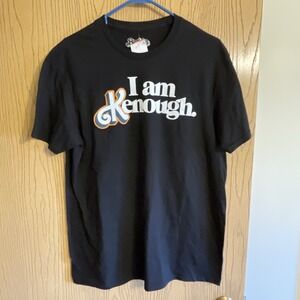 Unisex Barbie "I Am Ken Enough" Graphic T-Shirt Black Size Large